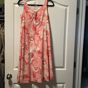 Liz and Co salmon and cream Sundress that ties in front. Size 6P